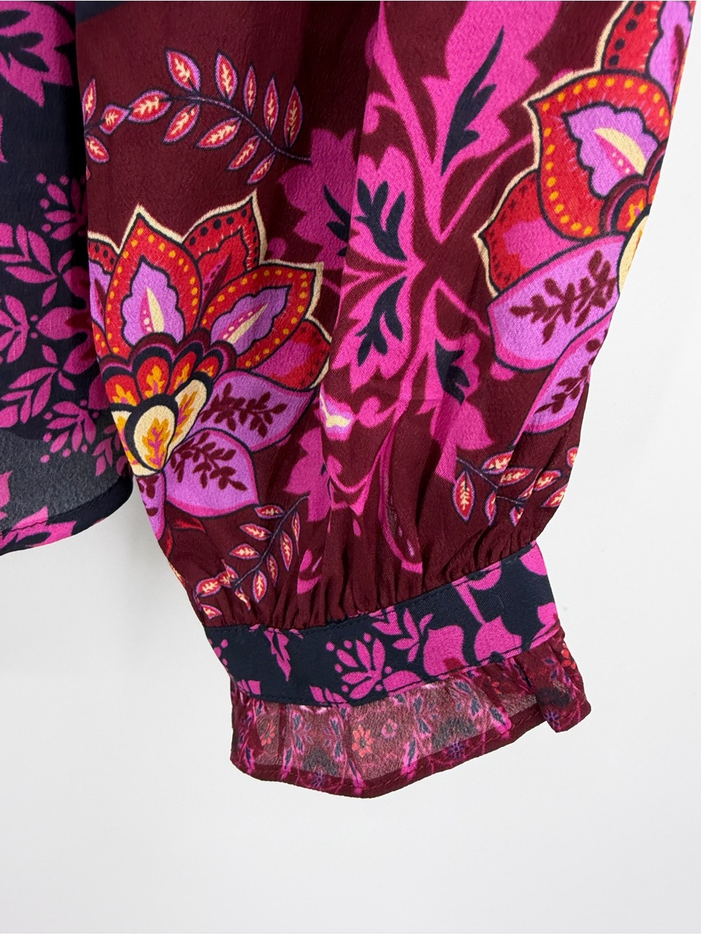 Johnny Was Jade Steffie Blouse Silk Blend Size L - Picture 7 of 13